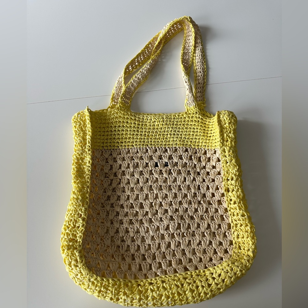 Yellow straw ZARA tote